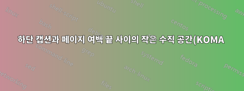 하단 캡션과 페이지 여백 끝 사이의 작은 수직 공간(KOMA)