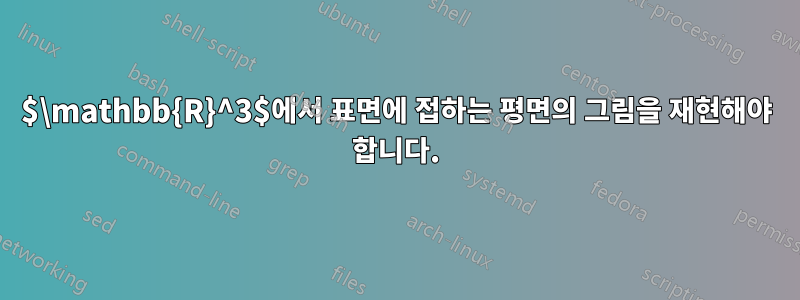 $\mathbb{R}^3$에서 표면에 접하는 평면의 그림을 재현해야 합니다.