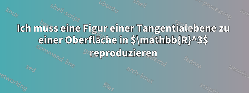 Ich muss eine Figur einer Tangentialebene zu einer Oberfläche in $\mathbb{R}^3$ reproduzieren