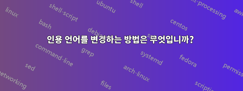 인용 언어를 변경하는 방법은 무엇입니까?