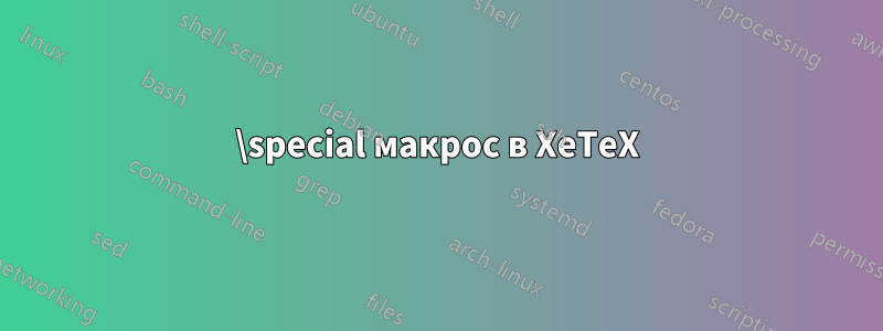 \special макрос в XeTeX