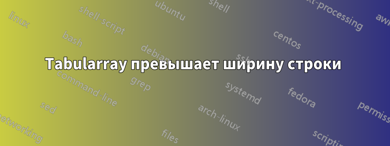 Tabularray превышает ширину строки