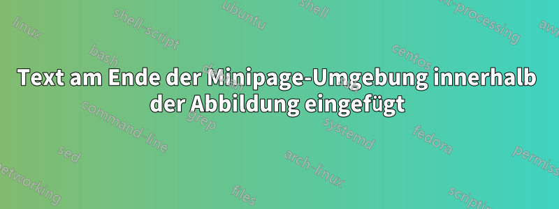 Text am Ende der Minipage-Umgebung innerhalb der Abbildung eingefügt