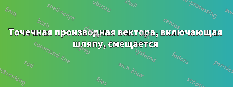 Точечная производная вектора, включающая шляпу, смещается