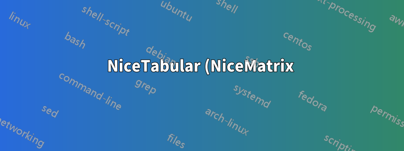 NiceTabular (NiceMatrix) 垂直線なしの空行
