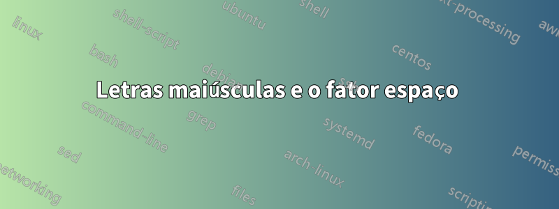 Letras maiúsculas e o fator espaço