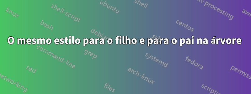 O mesmo estilo para o filho e para o pai na árvore