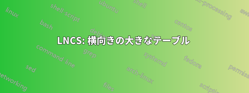 LNCS: 横向きの大きなテーブル