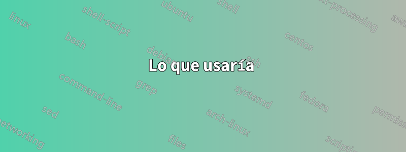 Lo que usaría