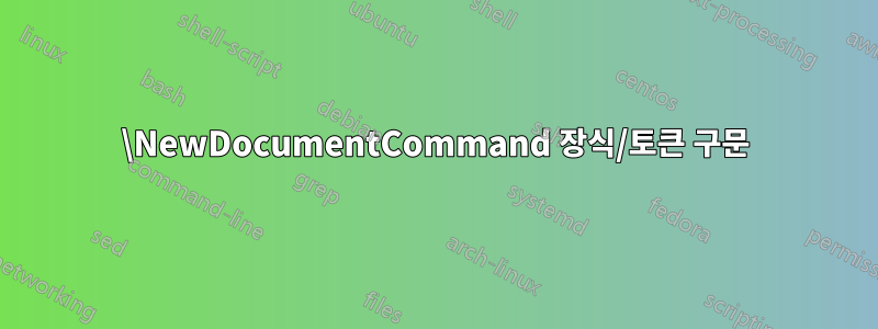 \NewDocumentCommand 장식/토큰 구문