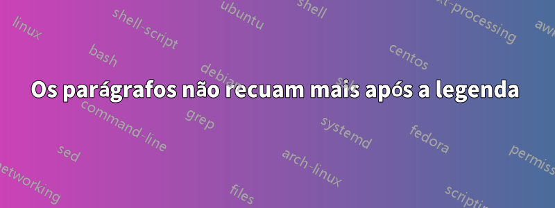 Os parágrafos não recuam mais após a legenda