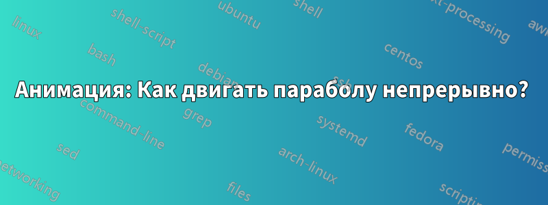 Анимация: Как двигать параболу непрерывно?