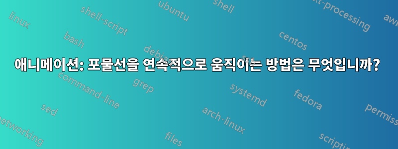애니메이션: 포물선을 연속적으로 움직이는 방법은 무엇입니까?