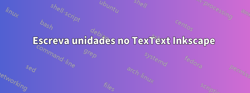 Escreva unidades no TexText Inkscape