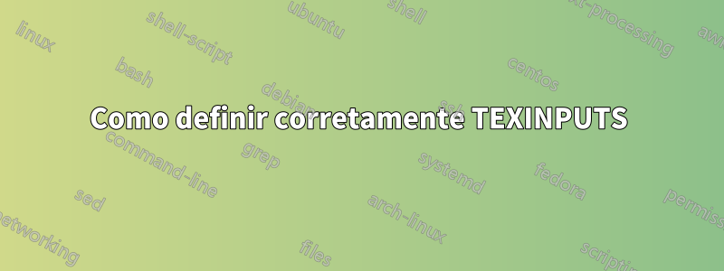 Como definir corretamente TEXINPUTS