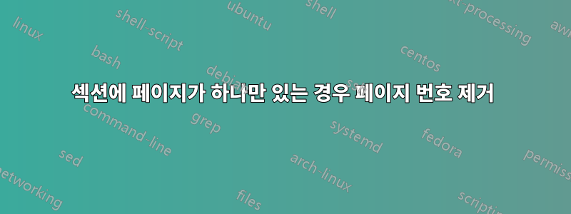 섹션에 페이지가 하나만 있는 경우 페이지 번호 제거
