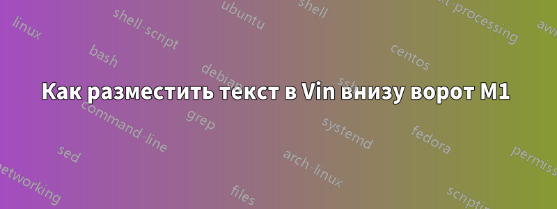 Как разместить текст в Vin внизу ворот М1