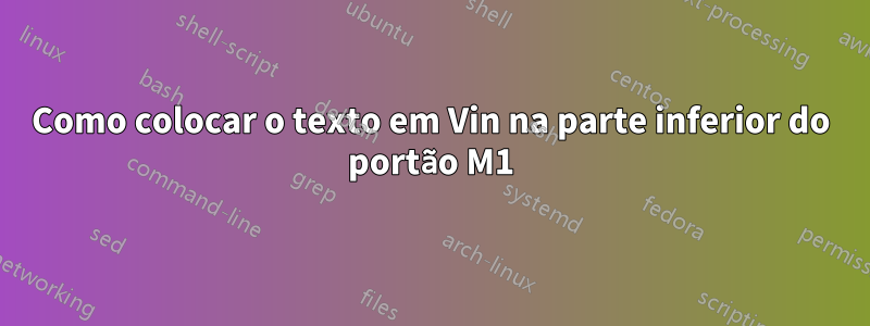 Como colocar o texto em Vin na parte inferior do portão M1
