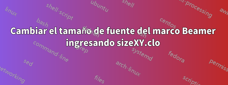 Cambiar el tamaño de fuente del marco Beamer ingresando sizeXY.clo