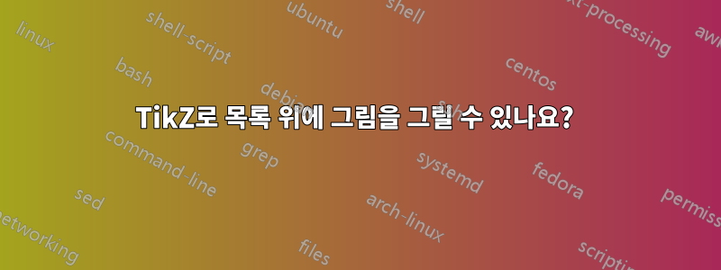 TikZ로 목록 위에 그림을 그릴 수 있나요? 
