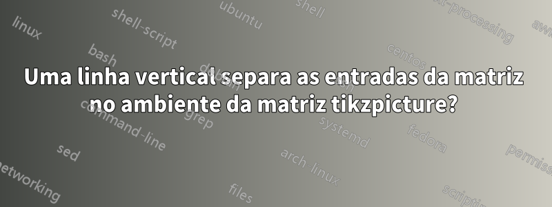 Uma linha vertical separa as entradas da matriz no ambiente da matriz tikzpicture?