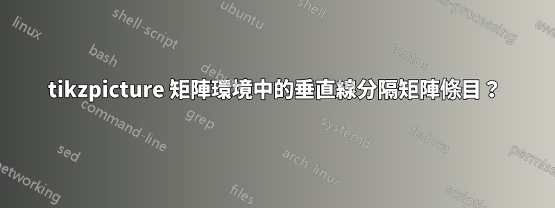 tikzpicture 矩陣環境中的垂直線分隔矩陣條目？