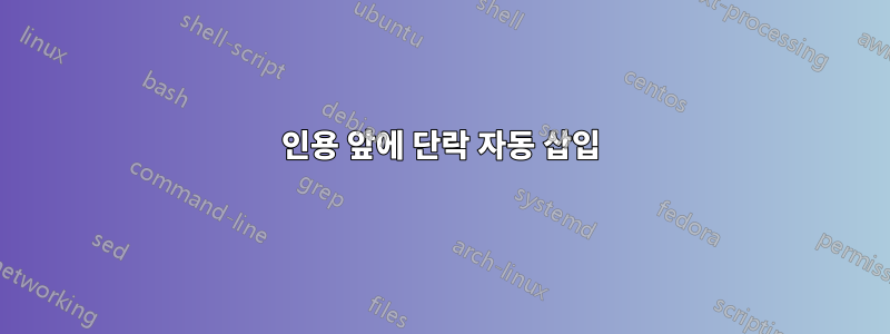 인용 앞에 단락 자동 삽입