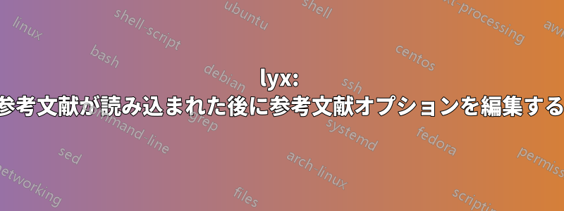 lyx: 参考文献が読み込まれた後に参考文献オプションを編集する