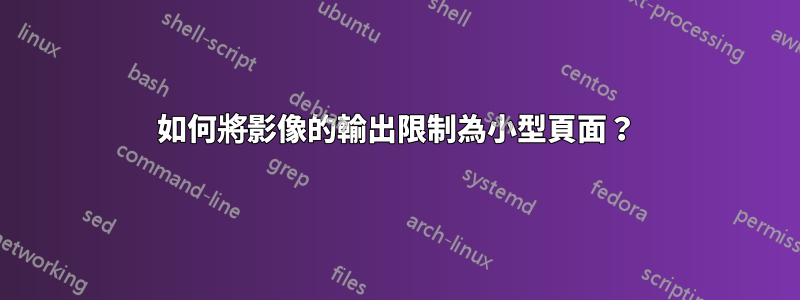 如何將影像的輸出限制為小型頁面？