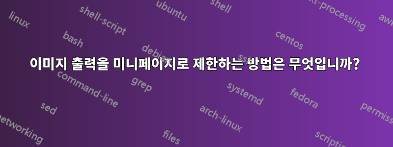 이미지 출력을 미니페이지로 제한하는 방법은 무엇입니까?