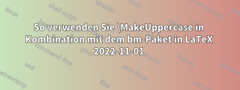 So verwenden Sie \MakeUppercase in Kombination mit dem bm-Paket in LaTeX 2022-11-01