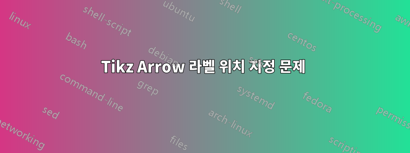 Tikz Arrow 라벨 위치 지정 문제