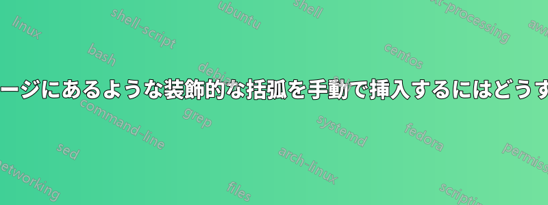 コーランのパッケージにあるような装飾的な括弧を手動で挿入するにはどうすればいいですか?