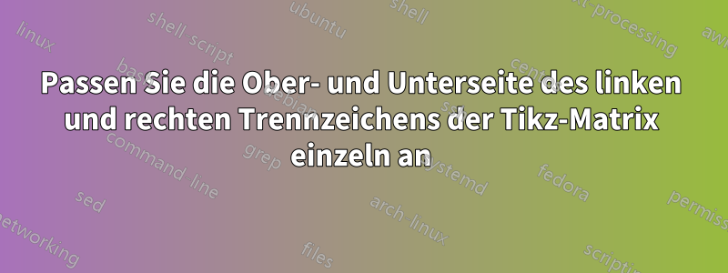 Passen Sie die Ober- und Unterseite des linken und rechten Trennzeichens der Tikz-Matrix einzeln an