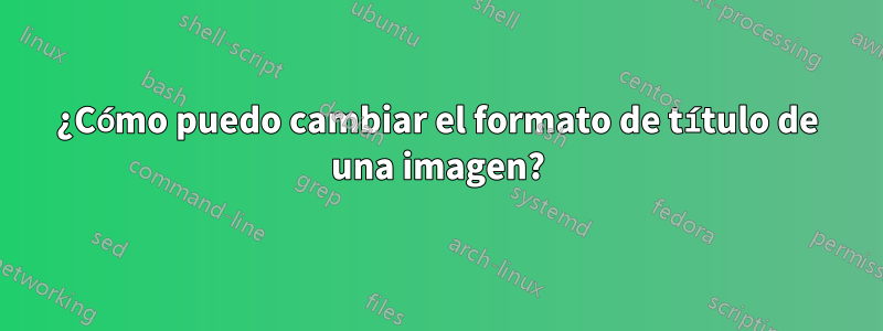 ¿Cómo puedo cambiar el formato de título de una imagen?