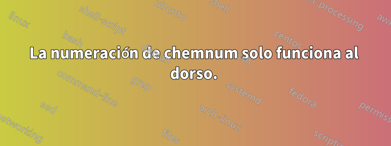 La numeración de chemnum solo funciona al dorso.