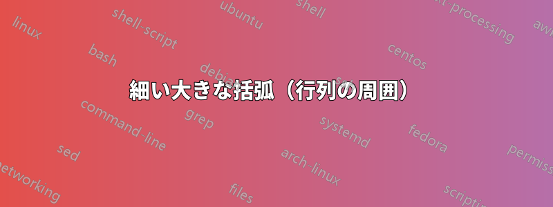 細い大きな括弧（行列の周囲）