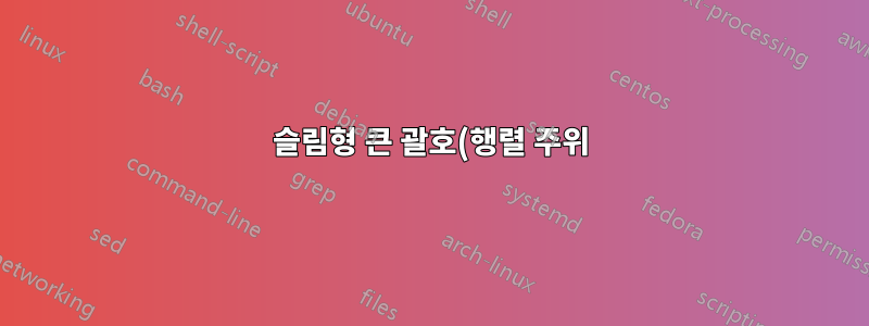 슬림형 큰 괄호(행렬 주위)