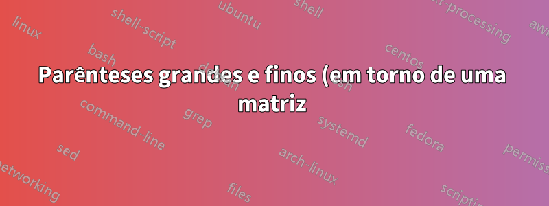 Parênteses grandes e finos (em torno de uma matriz)