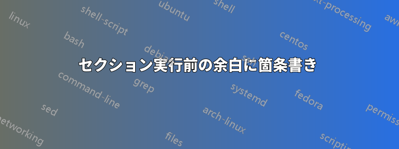 セクション実行前の余白に箇条書き