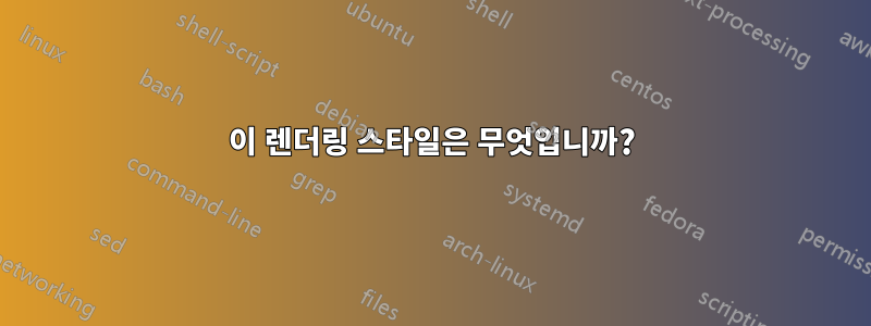 이 렌더링 스타일은 무엇입니까?