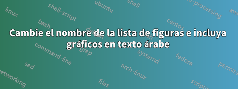 Cambie el nombre de la lista de figuras e incluya gráficos en texto árabe