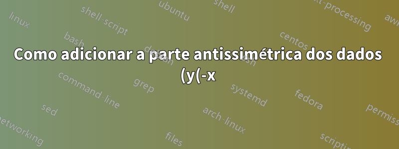 Como adicionar a parte antissimétrica dos dados (y(-x) = -y(x)) usando os dados no eixo x positivo no tikzplot