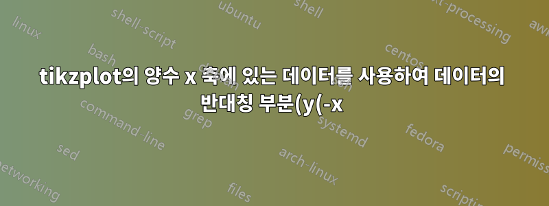 tikzplot의 양수 x 축에 있는 데이터를 사용하여 데이터의 반대칭 부분(y(-x) = -y(x))을 추가하는 방법