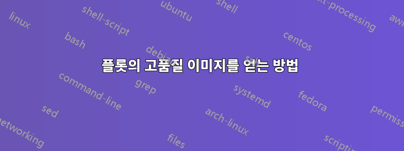 플롯의 고품질 이미지를 얻는 방법