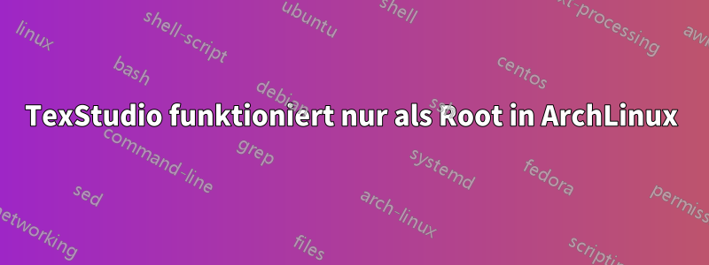 TexStudio funktioniert nur als Root in ArchLinux