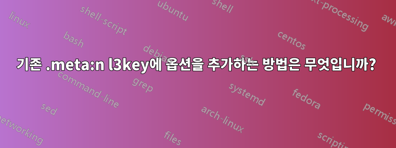 기존 .meta:n l3key에 옵션을 추가하는 방법은 무엇입니까?