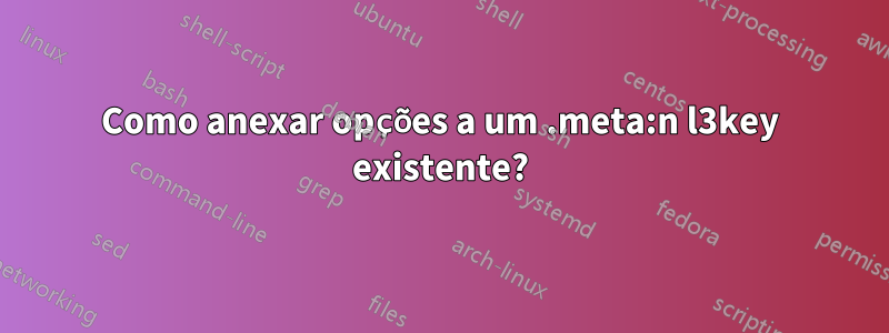 Como anexar opções a um .meta:n l3key existente?