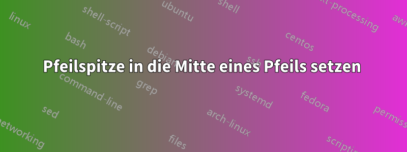 Pfeilspitze in die Mitte eines Pfeils setzen