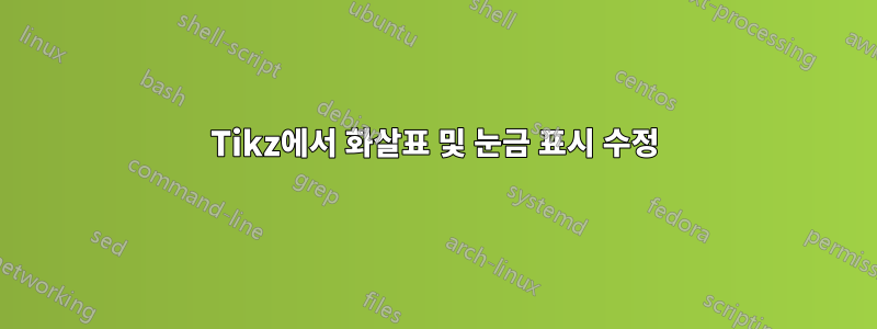 Tikz에서 화살표 및 눈금 표시 수정